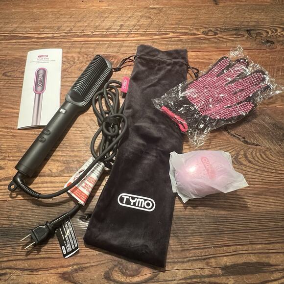 TYMO RING Ionic Hair Straightening Comb Brush Styling Iron Glove Travel Bag NEW - Picture 3 of 16